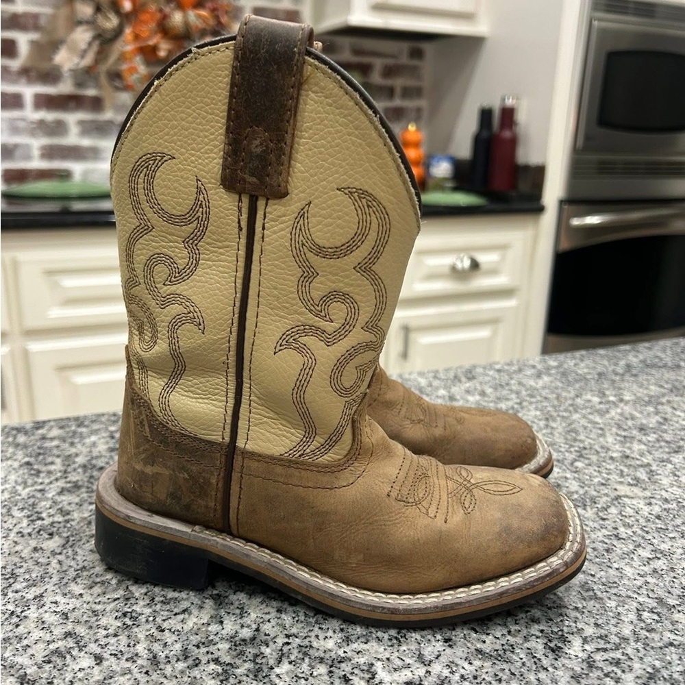 Kids Western Cowboy Boots - Tan and Brown